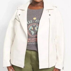 Faux-Leather Moto Jacket